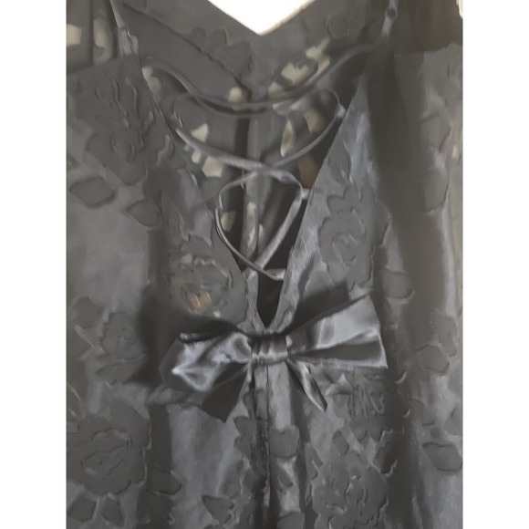 Victoria's  Secret Women's S  Mini Sheer Lacy‎ Rose Gold Lbl Black Bow Ties SEXY - Picture 8 of 12